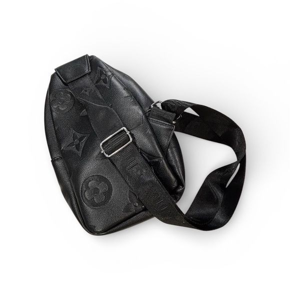 Handbags - Unisex black embossed belt bag